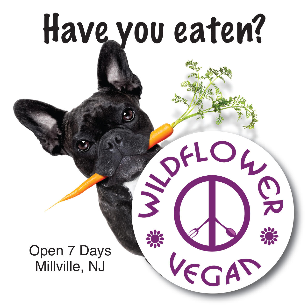 Have You Eaten Wildflower Vegan 4x4 Bumper Sticker